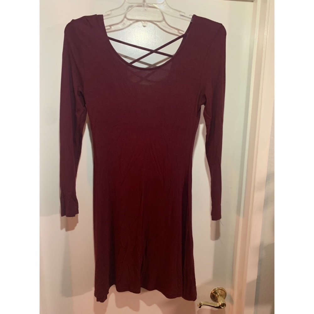 Casual maroon dress